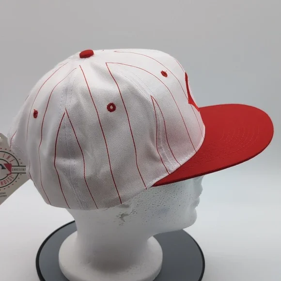MLB| NWT Vintage MLB Red Cincinnati Reds Sports Cap Snap Back Grey Brim - Picture 5 of 14